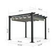 thumbnail image 4 of Outdoor Pergola with Retractable Sun Shade Canopy, Aluminum Garden Pergola, Patio Metal Shelter for Porch Yard BBQ Beach Grape Trellis-Grey, 4 of 9