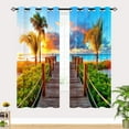 thumbnail image 3 of Music Curtains Grommet Light Filtering Window Drapes with Black White Musical Notes Music Sheet Print Pattern Decorative Privacy Curtains for Bedroom Living Room 2 Panels 42 x 63 Inch, 3 of 6
