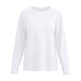 thumbnail image 2 of Vrorvz Womens Sweatshirt Crew Neck Long Sleeve Tops Solid Color Loose Casual Sweatshirts Pullover Top, 2 of 5