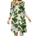 thumbnail image 1 of Vestido de escote cuadrado con planta de interior de árbol de higo de hoja de violín Vestidos holgados y bonitos con estampados Vestido elegante para fiesta en la playa Árbol de higo de hoja de violín, 1 of 6