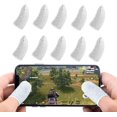 thumbnail image 1 of ZECATL Mobile Game Finger Sleeve [10 Pack], Touch Screen Finger Sleeve Breathable Anti-Sweat Sensitive Shoot and Aim Keys for Rules of Survival/Knives Out for Android & iOS (White), 1 of 6