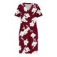 thumbnail image 3 of Zapatos de Vestido Casual para Mujeres con Cuello en V Impreso Y Mangas Enrolladas Vestido Corto para Mujeres Casual, 3 of 8