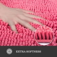 thumbnail image 3 of Juego de alfombras de baño Yeaban de felpilla rosa intenso, 2 piezas, 3 of 7