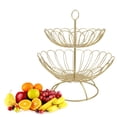 thumbnail image 4 of 2 Tier Fruit Bowl, Large Capacity Iron Gold Fruit Basket Scratch Proof Modern Nordic Design  For Home Decoration, 4 of 8