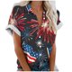 thumbnail image 2 of Fiudx Liquidación de Ahorros de Verano Blusas de Manga Corta Estampadas con Flores y Plantas Cómodas Informales Regulares para Mujer a La Moda, 2 of 5