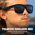 thumbnail image 2 of Grinderpunch Polarized Square Sunglasses for Men UV400 Protection Driving Fishing Sunglasses Mens Shades Mirrored Sunglasses - 2Pack Matte/Black - Brown, 2 of 9