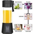 thumbnail image 4 of Batidoras portátiles Licuadora de frutas Licuadora de jugo eléctrica Recargable por USB, 6 cuchillas 3D para una mezcla excelente, 380 ml Negro brillar Electrónica, 4 of 5