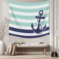 thumbnail image 5 of Anchor Aqua Tapestry for Bedroom Wall Hanging Tapestry, Modern Navy Blue White Striped Nautical Ceiling Backdrop Tapestries Poster Blanket Wall Decor for Teens Room Living Room Dorm 59" x 90", 5 of 8