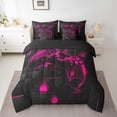 thumbnail image 2 of jejeloiu Console Gamer Gaming 7pcs Bedding Comforter Set,Cmodern Video Games Queen Bedding Sets,Pink Black Queen Sheet Sets For Boys Teens,Ultra Soft Home Decor Reversible, 2 of 8