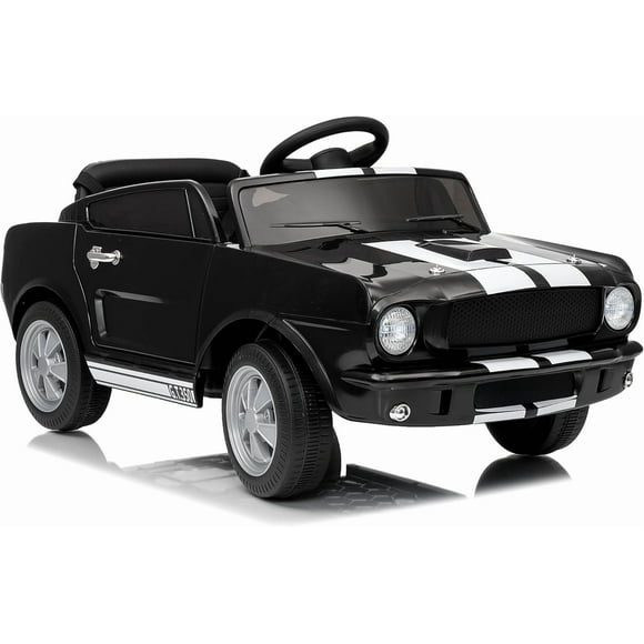 12V Kids Ride on Car, Licensed Shelby GT350 Car, Battery Powered Ride on Toys for Toddlers with Remote Control with Safety Belt, 3 Speeds, LED Lights, Music,Black