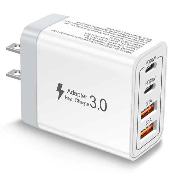 USB Wall Charger Block,4-Port Fast Charging Block,USB C Wall Charger for Cell Phone,Headphone,Travel Charger for Multiple Devices,Phone Accessories