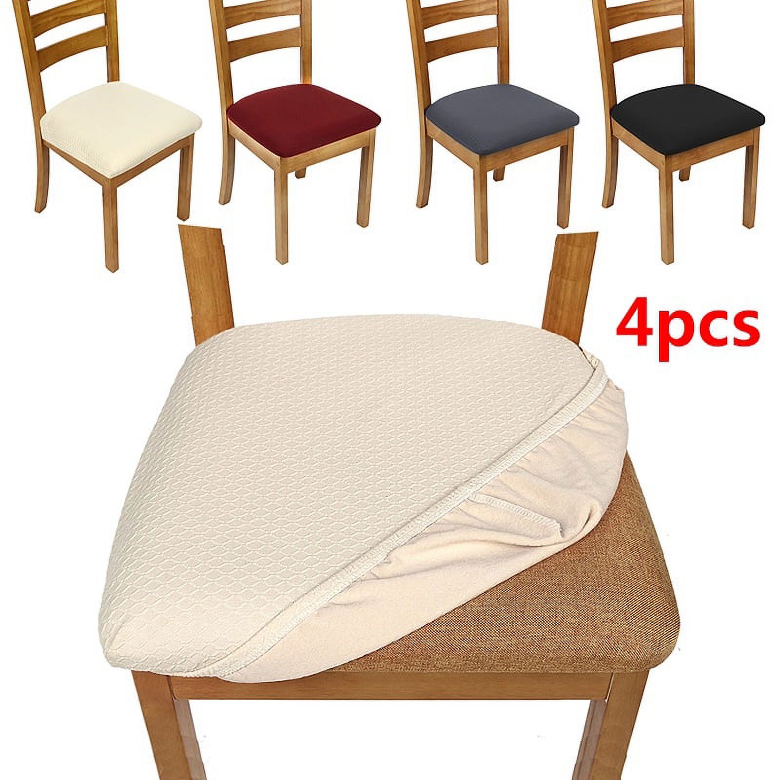 4Pcs/set Stretch Chair Seat Coers Dining Chair Seat Cushion Protectors Chair Slipcoers - image 2 of 6