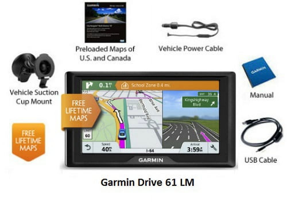 Garmin Drive 61 GPS Navigator with Lifetime Maps of U.S. & Canada