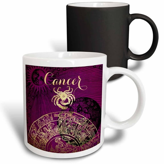 3drose, Cancer Symbol Astrology Zodiac Sign Horoscope, 11oz Magic Transforming Mug