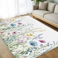 thumbnail image 4 of Pink Blue Floral Area Rugs 5x7 for Living Room, Farmhouse Garden Flowers Botanical Non Slip Washable Rug Runner, Low Pile Indoor Floor Carpet Mat Bathroom Rugs for Bedroom, Kids Room, 4 of 9
