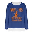thumbnail image 3 of Craaazy Halloween Shirts For Women Fake Two Piece Casual Crew Neck Long Sleeve pullover Halloween Print Tops Gifts, 3 of 6