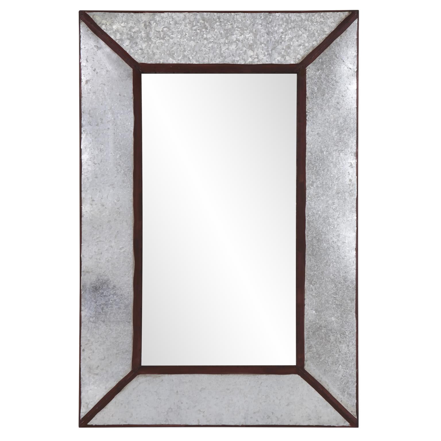 Tyler Dillon Metal Framed Rectangular Rustic Accent Wall Mirror - 36"H x 24.5"W
