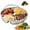 4 Sections, variant on 316 Stainless Steel Divided Plate with Double Handles, Round Divided Dinner Plate with 5 Compartments, Portion Control Tray and Divided Steamer Tray for Vegetables, Fish, Meat and Eggs