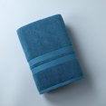 thumbnail image 1 of Nvzi 2 toallas de baño de algodón puro, toallas de mano de algodón suave, supersuaves y altamente absorbentes para ducha, piscina, spa, gimnasio y uso diario, 70 x 140 cm (azul pavo real)., 1 of 5