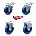 thumbnail image 2 of 4 Inch Solid Polyurethane Wheel Swivel Top Plate Caster Set with 2 Rigid SCC, 2 of 2