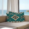 thumbnail image 3 of Lumbar Pillow Covers 20x12 Inch Set of 2, Green Southwestern Waterproof Outdoor Pillow Covers, Boho Ethnic Geometric Retro Decorative Cushion Pillowcases for Couch, Sofa, Bed, Garden, Patio, 3 of 9