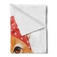 thumbnail image 2 of Fox Soft Flannel Fleece Throw Blanket, Drawing of Animal Wearing Polka Dotted Bandana, Cozy Plush for Indoor and Outdoor Use, 50" x 70", Apricot Dark Coral, by Ambesonne, 2 of 5
