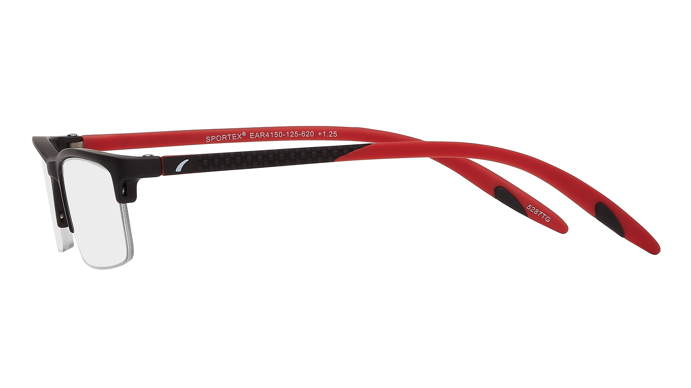 SAV Sportex Reading Glasses, Semi-Rimless Sport Frame, AR4150, +2.50, Sport Red