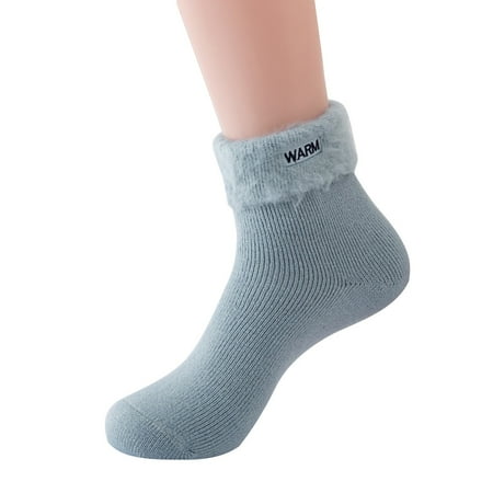 

Socks For Womens Winter Solid Color Knitting Plush Warm Home Ski Moon Christmas Stockings