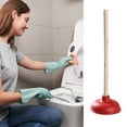 thumbnail image 6 of 2Pieces Heavy Duty Powerful Plunger Unblocker Tool for Toilets and Sinks Ergonomic Wooden Long Handle for Easy Handling, 6 of 9