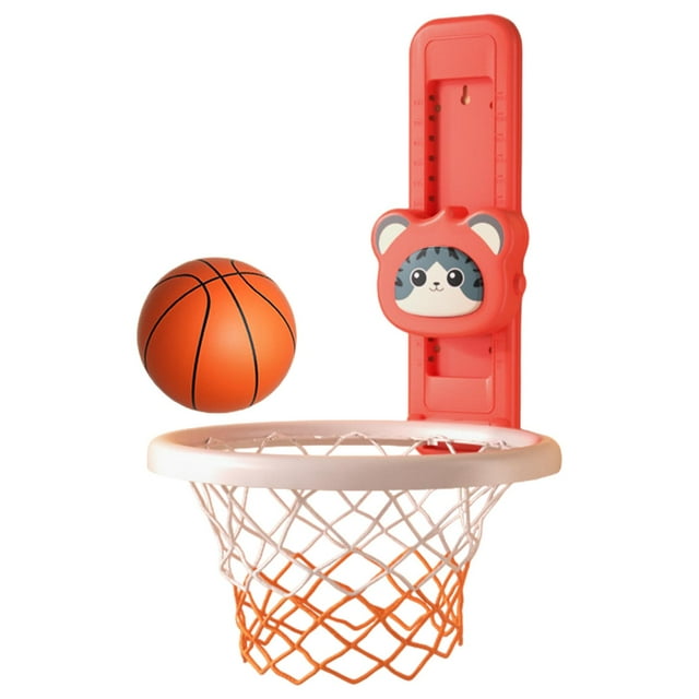 Aro de baloncesto para niños, contador de salto alto táctil, juguetes de movimiento de crecimiento físico, dispositivo táctil de altura para niños y n Rojo Sin pegatinas
