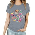 thumbnail image 2 of ICHUANYI Womens Easter T Shirt Stylish Short Sleeve Crew Neck Shirts Casual Loose Print Tops Fashion Clothing, 2 of 3