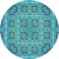 thumbnail image 1 of Ahgly Company Indoor Round Patterned Dark Cyan Green Area Rugs, 4' Round, 1 of 6
