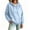 Light Blue #022, variant on Women's Solid Color Pullover Hoodie with Drawstring Hood and Kangaroo Pocket Casual Everyday Sweatshirt, S-2XL