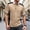 Khaki, variant on Men Polo Shirts Short Sleeve Quarter Button Up Tee Shirts Loose Fit Black Mens Beach Outfit