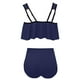 thumbnail image 2 of Bikini de Mujer Trajes de Baño Bikini con Ruffles Conjunto con Sujetador Acolchado Extraíble, Pantalones Cortos de Cintura Alta para la Playa, 2 of 4