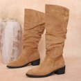 thumbnail image 6 of Women's Chunky Heel Knee High Boots, Fall Winter Pointed Toe Slouch Chunky Heel Boots with Breathable Lining, Trendy Footwear for Daily Leisure, 6 of 7