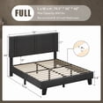 thumbnail image 2 of Virans Full Size Bed Frame, Linen Platform Bed Frame with Upholstered Headboard,Sturdy Solid Wood Slats Support,Noise Free,No Box Spring, Easy to Assemble - Dark Gray, 2 of 8