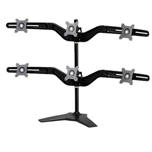 Amer Networks Hex Flat Panel Monitor Stand with VESA Mounting Support, Black