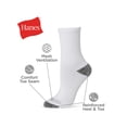 thumbnail image 2 of Hanes Crew Socks 6 Pack  Women Cool Comfort Mid Calf Cushioned Cotton Blend Wick, 2 of 6