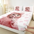 thumbnail image 3 of Manfei Pet Animal Kitten Queen Sheet Sets,Kawaii Bowtie Bow Flat Sheet,Pink Loves Pattern Queen Fitted Sheet For Girls Teens,Ultra Soft Home Decor,4pcs, 3 of 7