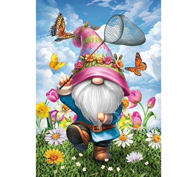Briarwood Lane Spring Garden Flag 12x18 For Outdoor Springtime Gnome For Spring Garden Flag Flags For Outside
