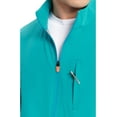 thumbnail image 2 of Infinity Men's Zip Front Scrub Jacket with 3 Pockets, Stand-up Collar, Shaped Cuffs, and Center Back Panel IN350A, XL, Teal Blue, 2 of 6