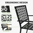 thumbnail image 5 of 3-Piece Outdoor Bistro Set – Modern Patio Furniture Set with 2 Decorative Iron Chairs and Square Coffee Table, Perfect for Balcony, Porch, Garden, Lawn, 5 of 9