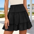 thumbnail image 2 of DHFJKG Womens Layered Ruffle Hem Mini Skirt High Waisted Flowy A-Line Party Summer Casual Tiered Skirt Beach Versatile Skirt, 2 of 5
