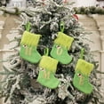 thumbnail image 2 of Christmas Stockings with Initials, 7.9" Large Embroidered Monogram Knit Christmas Green Plush Stocking,Xmas Stocking for Holiday and Family Stocking for Fireplace or Party Decoration, 2 of 8