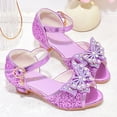 thumbnail image 5 of Caqnni Little Girls Dress Shoes Wedding Party Heel Mary Jane Princess Flower Shoes (Toddler/Little Kid/Big Kid) Jane Mary Princess Dress Shoes（Purple，12）, 5 of 8