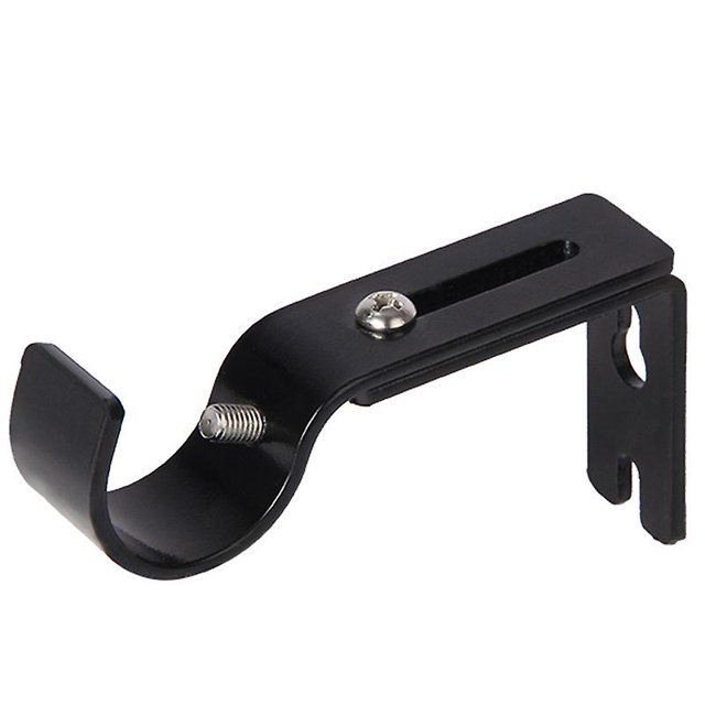 Soporte de barra de cortina ajustable de 4 piezas con 8 tornillos Soporte de pared de barra de cortina extensible de acero inoxidable Negro8.8-11.5*2*4.6cm