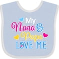thumbnail image 3 of Inktastic My Nana and Papa Love Me with Hearts Boys or Girls Baby Bib, 3 of 4