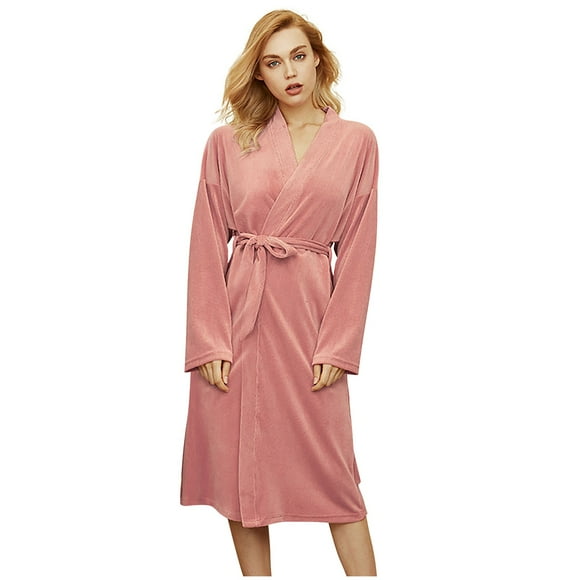 Winter Pajamas for Women Solid Lady Open Stitch Bandage Pajamas Long Sleeves Robe Women Winter Home Wear Stitch Pajamas for Women Long Sleeves for Women Winter Wear for Women