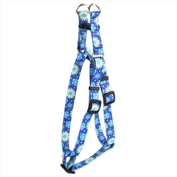 Yellow Dog Design Teal Flowers Step-In Harness